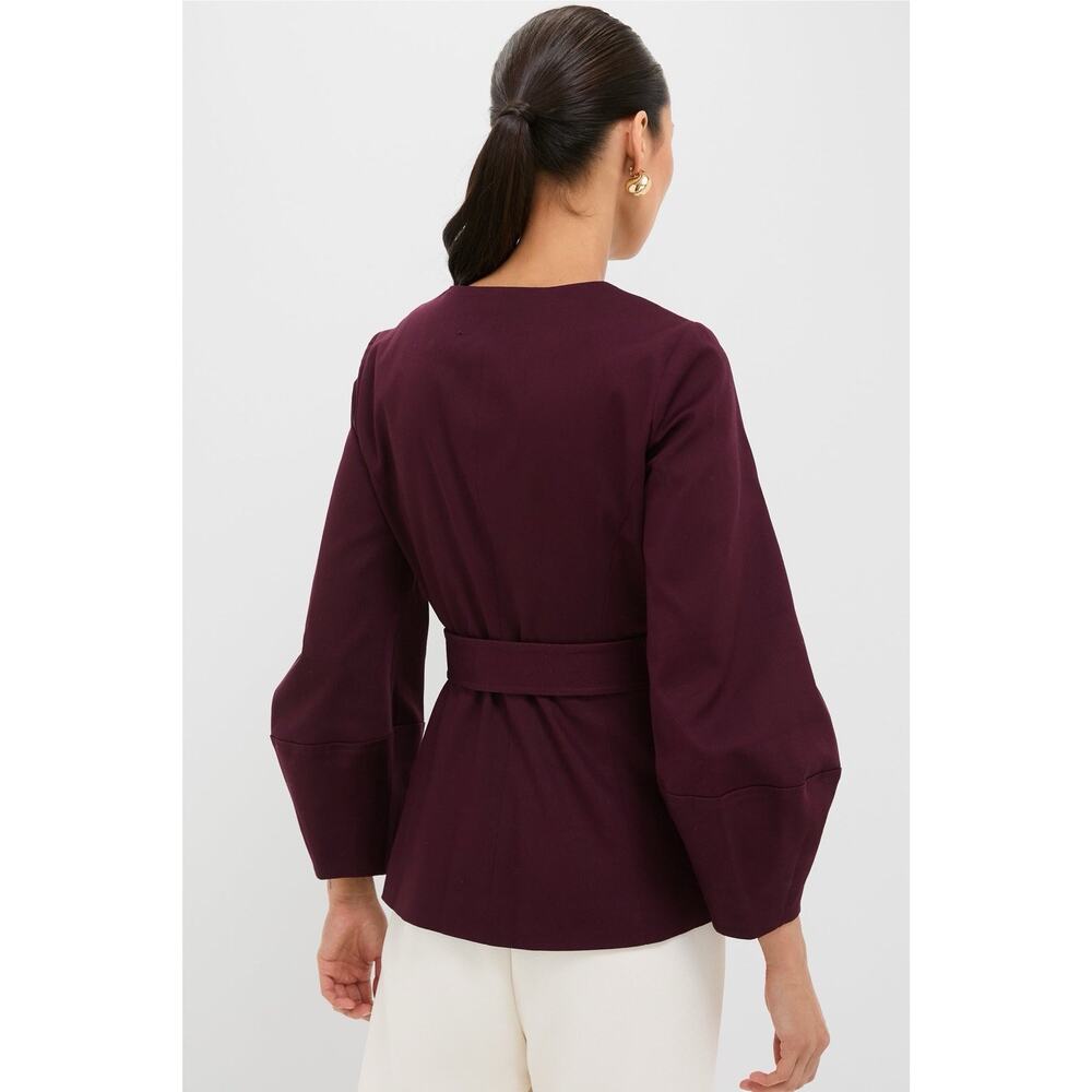 NWT tuckernuck oxblood long sleeve structured rhoda tunic top Jacket Belted 4 - Picture 3 of 4